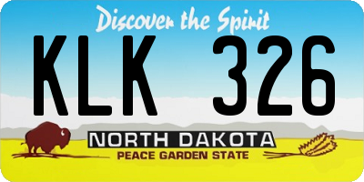 ND license plate KLK326