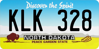 ND license plate KLK328