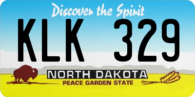 ND license plate KLK329
