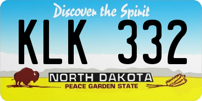 ND license plate KLK332