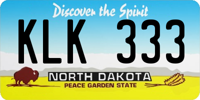 ND license plate KLK333