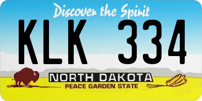ND license plate KLK334