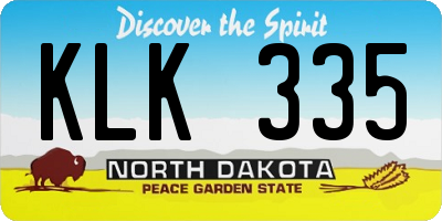 ND license plate KLK335