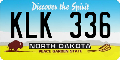 ND license plate KLK336