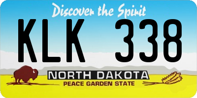 ND license plate KLK338