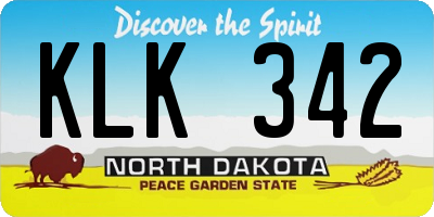ND license plate KLK342