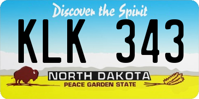 ND license plate KLK343