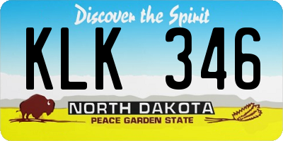ND license plate KLK346