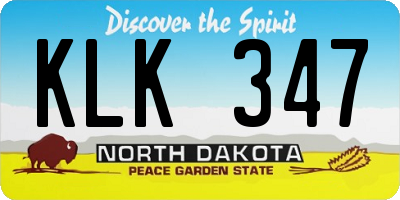 ND license plate KLK347