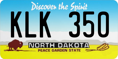 ND license plate KLK350