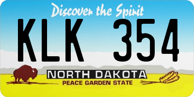 ND license plate KLK354