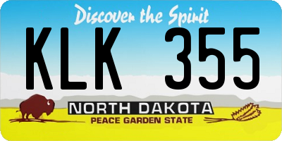 ND license plate KLK355