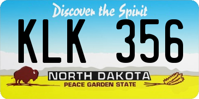 ND license plate KLK356