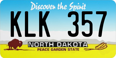 ND license plate KLK357