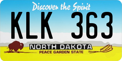ND license plate KLK363
