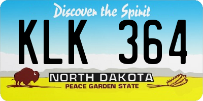 ND license plate KLK364