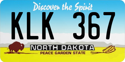 ND license plate KLK367