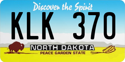ND license plate KLK370