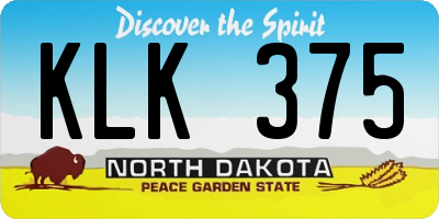ND license plate KLK375