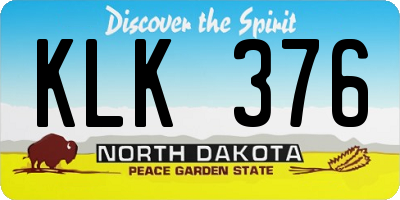 ND license plate KLK376