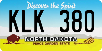 ND license plate KLK380
