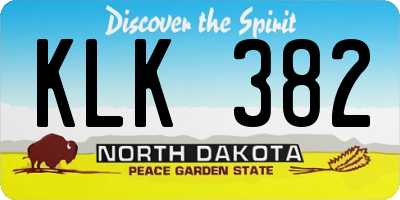 ND license plate KLK382