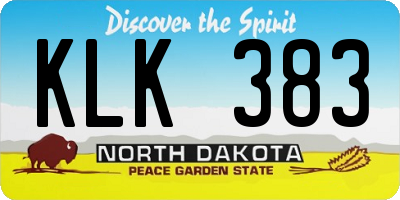 ND license plate KLK383