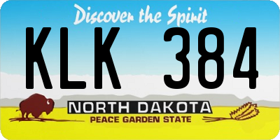 ND license plate KLK384