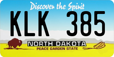 ND license plate KLK385