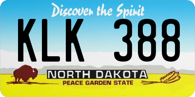 ND license plate KLK388