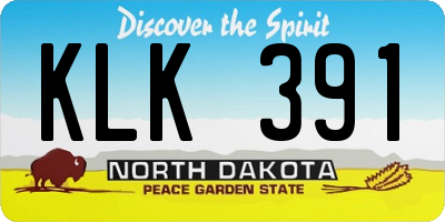ND license plate KLK391