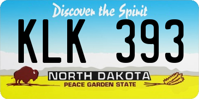 ND license plate KLK393