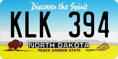 ND license plate KLK394