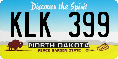 ND license plate KLK399