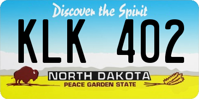 ND license plate KLK402