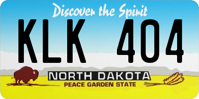 ND license plate KLK404