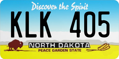 ND license plate KLK405