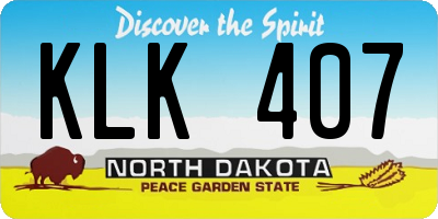 ND license plate KLK407