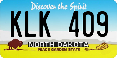 ND license plate KLK409