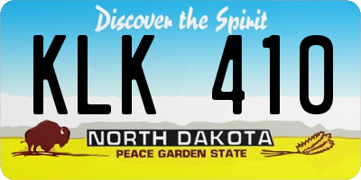 ND license plate KLK410