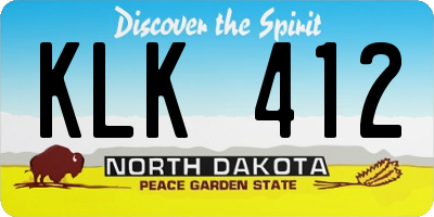 ND license plate KLK412