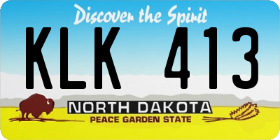 ND license plate KLK413