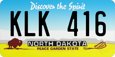 ND license plate KLK416
