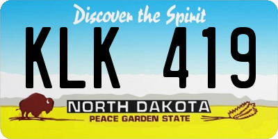 ND license plate KLK419