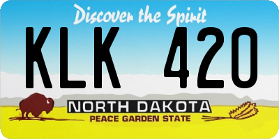 ND license plate KLK420