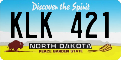 ND license plate KLK421