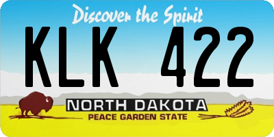ND license plate KLK422