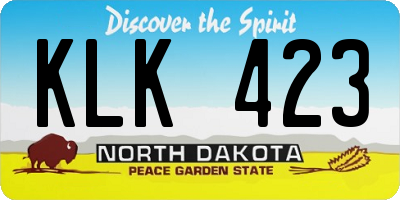 ND license plate KLK423