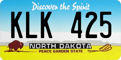 ND license plate KLK425