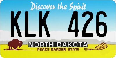 ND license plate KLK426